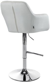 Barkruk Nitimi Fluweel chroom, Creme