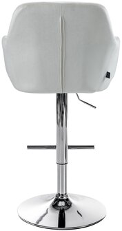 Barkruk Nitimi Fluweel chroom, Creme