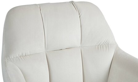 Barkruk Nitimi Fluweel chroom, Creme