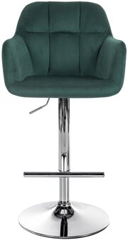 Barkruk Nitimi Fluweel chroom, Groen