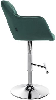 Barkruk Nitimi Fluweel chroom, Groen