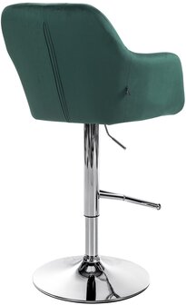 Barkruk Nitimi Fluweel chroom, Groen