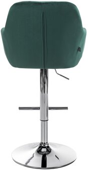 Barkruk Nitimi Fluweel chroom, Groen