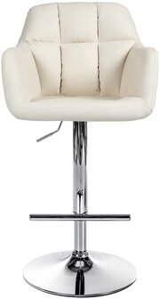 Barstoel Nitimi Kunstleer chroom, Creme