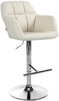 Barstoel Nitimi Kunstleer chroom, Creme