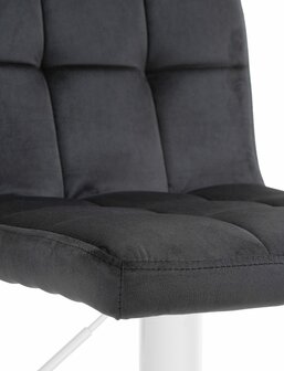2-delige set barkrukken Pure fluweel wit, Zwart