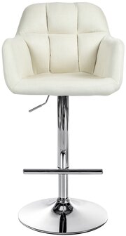 Barstoel Nitimi Stof chroom, Creme