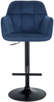 Barkruk Nitimi fluweel zwart, Blauw