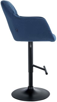 Barkruk Nitimi fluweel zwart, Blauw