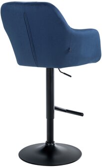 Barkruk Nitimi fluweel zwart, Blauw