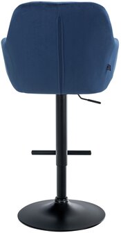 Barkruk Nitimi fluweel zwart, Blauw