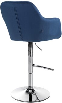 Barkruk Nitimi Fluweel chroom, Blauw