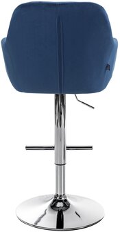 Barkruk Nitimi Fluweel chroom, Blauw