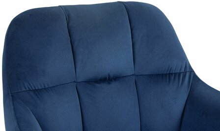 Barkruk Nitimi Fluweel chroom, Blauw