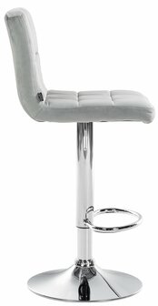 2-delige set barkrukken Pure fluweel chroom, Grijs