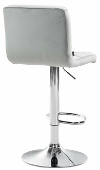 2-delige set barkrukken Pure fluweel chroom, Grijs