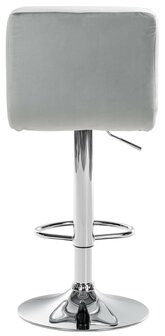 2-delige set barkrukken Pure fluweel chroom, Grijs