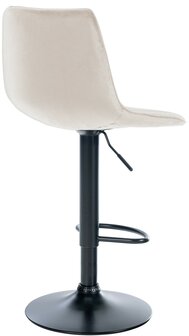 2-delige set barkrukken Lix fluweel zwart, Creme