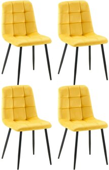 4-delige set eetkamerstoelen Entibas, Geel