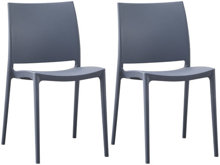 2-delige set stoel Moten, Grijs