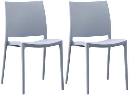 2-delige set stoel Moten, Grijs