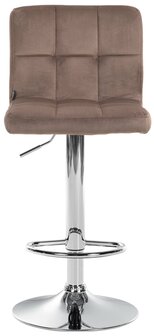 Barkruk Pure Fluweel chroom, Bruin