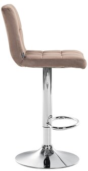 Barkruk Pure Fluweel chroom, Bruin