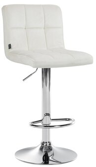 Barkruk Pure Fluweel chroom, Creme
