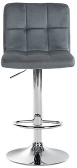 Barkruk Pure Fluweel chroom, Grijs