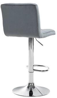 Barkruk Pure Fluweel chroom, Grijs