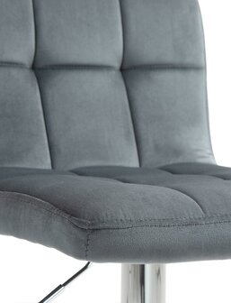 Barkruk Pure Fluweel chroom, Grijs