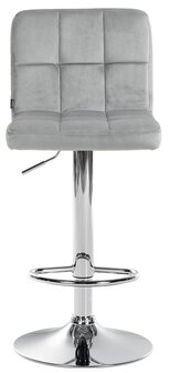 Barkruk Pure Fluweel chroom, Grijs