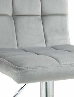 Barkruk Pure Fluweel chroom, Grijs