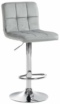 Barkruk Pure Fluweel chroom, Grijs