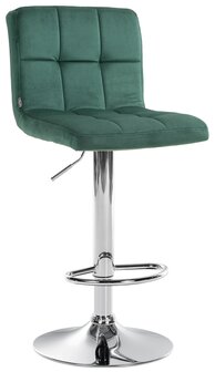 Barkruk Pure Fluweel chroom, Groen