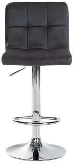 Barkruk Pure Fluweel chroom, Zwart