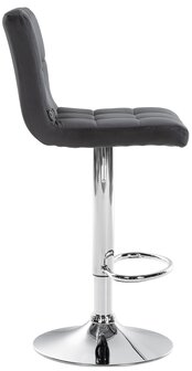 Barkruk Pure Fluweel chroom, Zwart