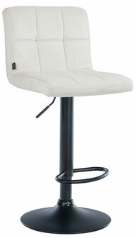 Barkruk Pure Fluweel zwart, Creme
