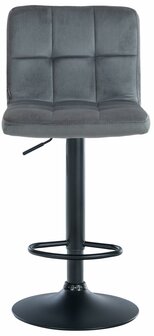 Barkruk Pure Fluweel zwart, Grijs