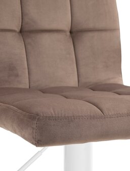 Barkruk Pure Fluweel wit, Bruin