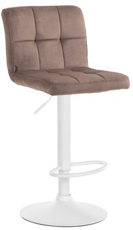 Barkruk Pure Fluweel wit, Bruin
