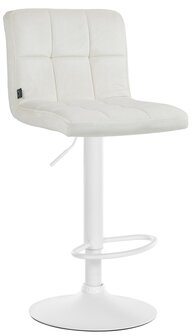 Barkruk Pure fluweel wit, Creme