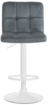 Barkruk Pure fluweel wit, Grijs