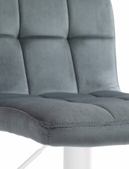 Barkruk Pure fluweel wit, Grijs