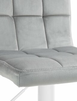 Barkruk Pure Fluweel wit, Grijs