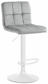 Barkruk Pure Fluweel wit, Grijs