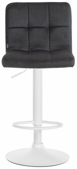 Barkruk Pure Fluweel wit, Zwart