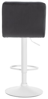 Barkruk Pure Fluweel wit, Zwart