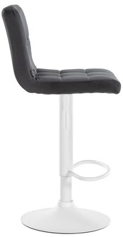 Barkruk Pure Fluweel wit, Zwart