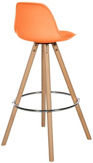 Barstoel Cirbon Kunstleer Rond naturel, Oranje